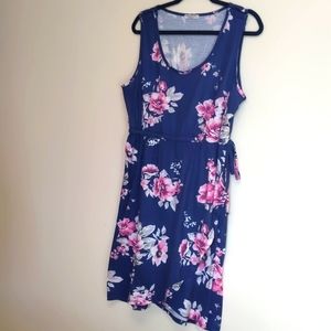 Ekouaer Maternity Floral Midi Faux Wrap Dress